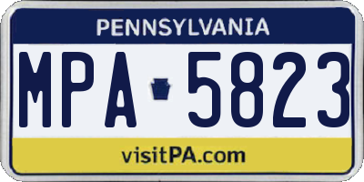 PA license plate MPA5823