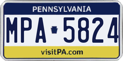 PA license plate MPA5824