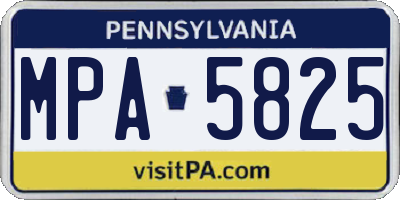 PA license plate MPA5825