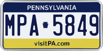 PA license plate MPA5849