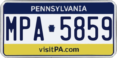 PA license plate MPA5859