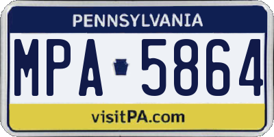 PA license plate MPA5864