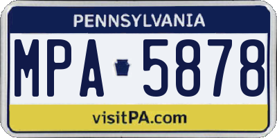 PA license plate MPA5878