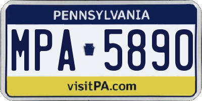 PA license plate MPA5890