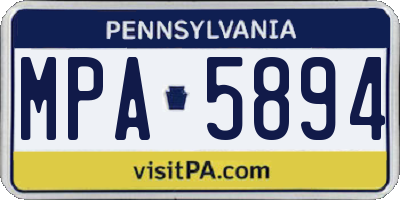 PA license plate MPA5894