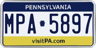 PA license plate MPA5897