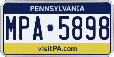 PA license plate MPA5898
