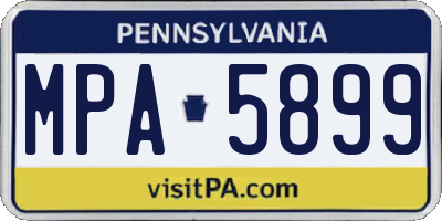 PA license plate MPA5899