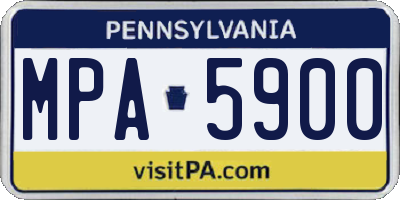 PA license plate MPA5900
