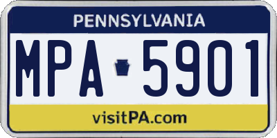 PA license plate MPA5901
