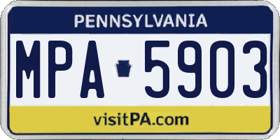 PA license plate MPA5903
