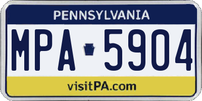 PA license plate MPA5904