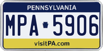 PA license plate MPA5906