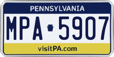 PA license plate MPA5907