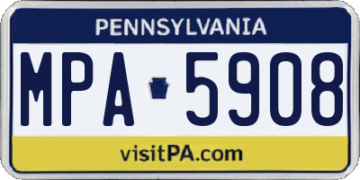 PA license plate MPA5908
