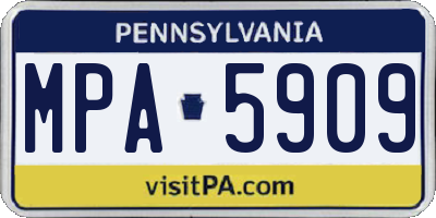 PA license plate MPA5909