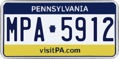 PA license plate MPA5912