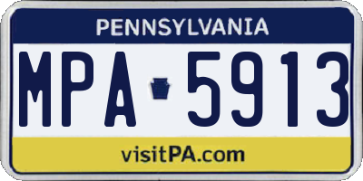 PA license plate MPA5913
