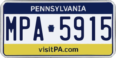 PA license plate MPA5915