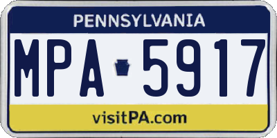 PA license plate MPA5917