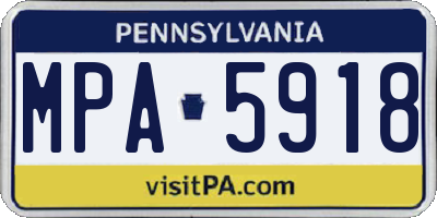 PA license plate MPA5918