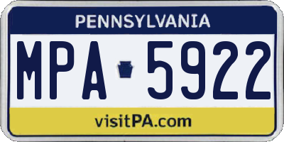 PA license plate MPA5922