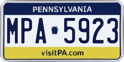 PA license plate MPA5923
