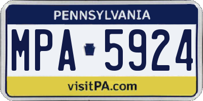 PA license plate MPA5924