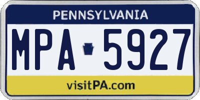 PA license plate MPA5927