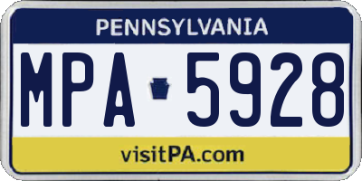 PA license plate MPA5928