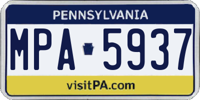 PA license plate MPA5937