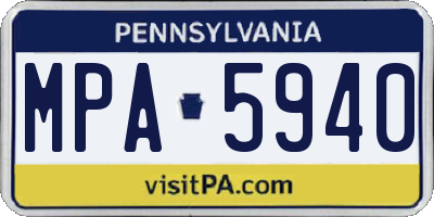 PA license plate MPA5940
