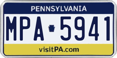PA license plate MPA5941