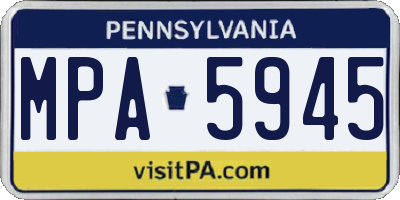PA license plate MPA5945