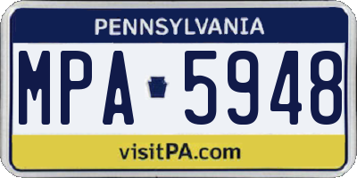 PA license plate MPA5948