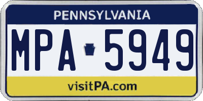 PA license plate MPA5949