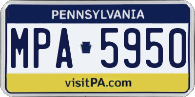 PA license plate MPA5950
