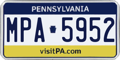 PA license plate MPA5952