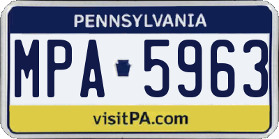 PA license plate MPA5963