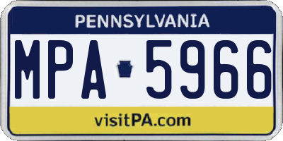 PA license plate MPA5966