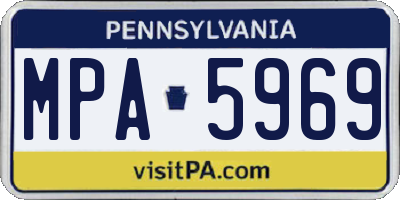 PA license plate MPA5969