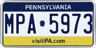 PA license plate MPA5973