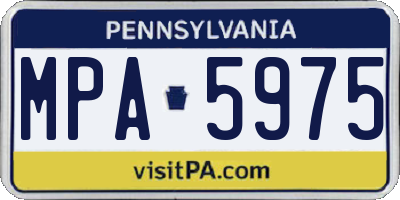 PA license plate MPA5975