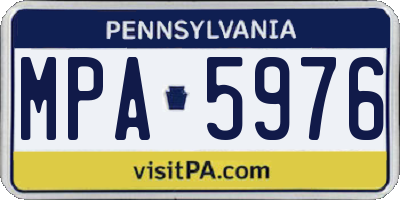 PA license plate MPA5976