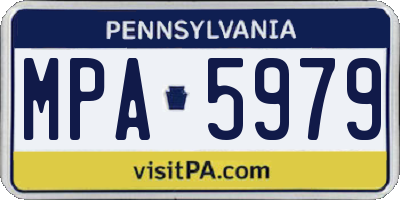 PA license plate MPA5979