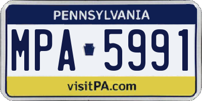 PA license plate MPA5991
