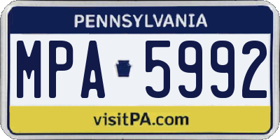 PA license plate MPA5992