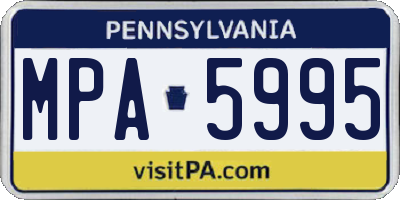 PA license plate MPA5995