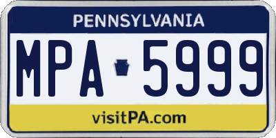 PA license plate MPA5999