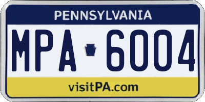 PA license plate MPA6004